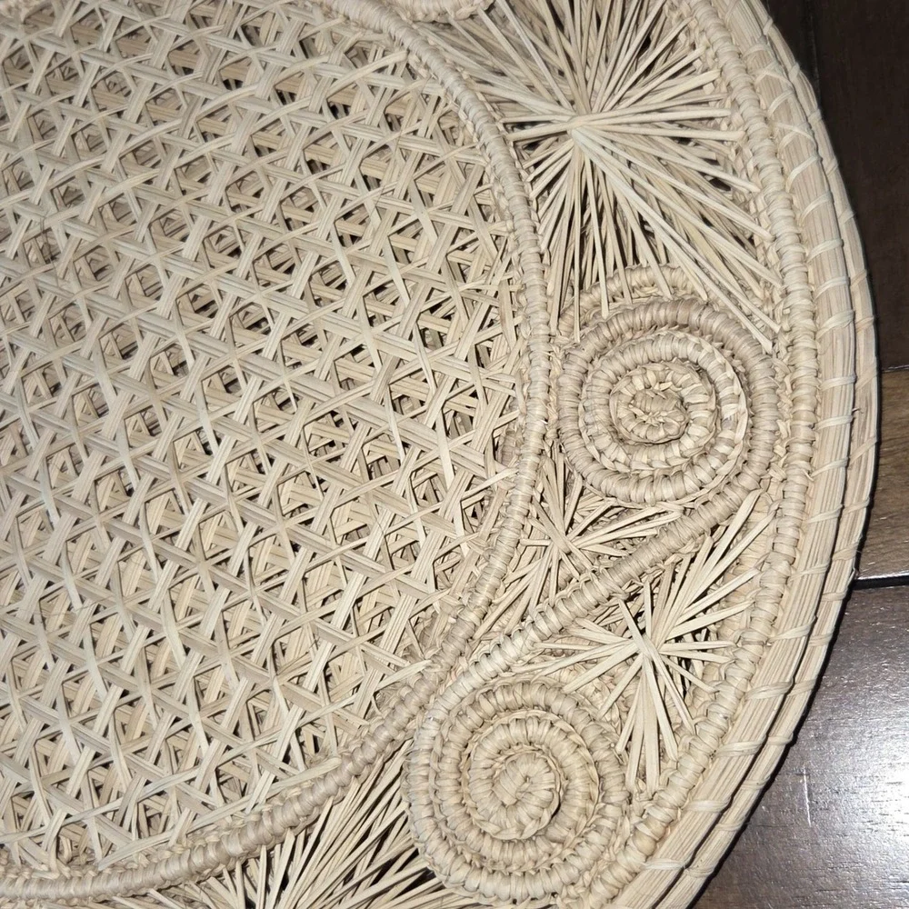 La Caleñita Natural Iraca Palm Fiber Handwoven Placemats Setx6 Made in Colombia